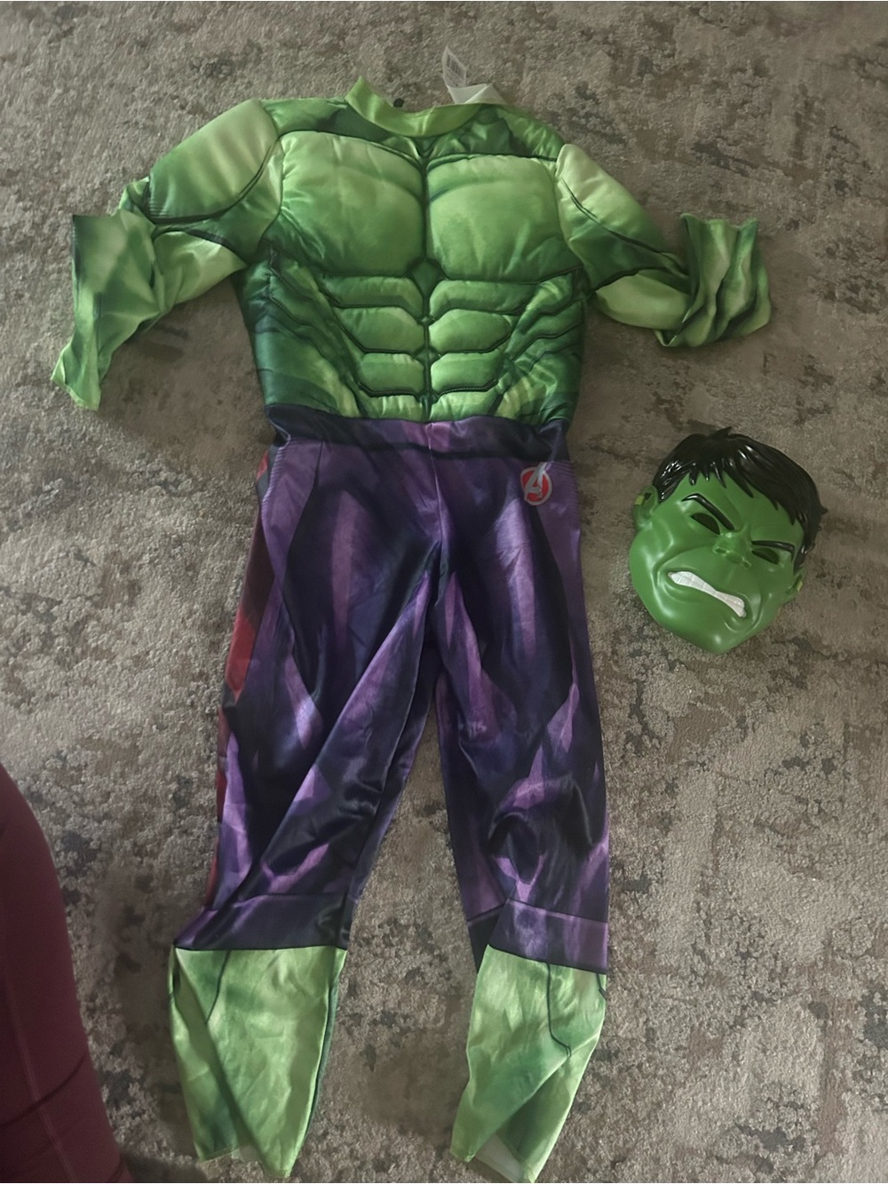 Avenger Green and Purple Hulk Muscle Costume with Mask